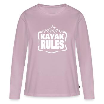 Règles de Kayak Kajak - T-shirt manches longues Premium bio Femme - rose poudré - Devant - Julia (174cm)