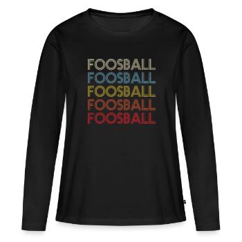 Foosball Vintage Joueur de baby-foot Rétro - T-shirt manches longues Premium bio Femme - noir - Devant - Julia (174cm)