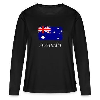 Australien, Flagge, Flag from Australia - Frauen Premium Bio Langarmshirt - Schwarz - Vorne - Julia (174cm)