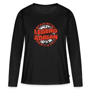 Adrian - Women's Premium Organic Long Sleeve Shirt - black - Front - Julia (174cm)