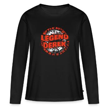 Geschenk für Derek - Frauen Premium Bio Langarmshirt - Schwarz - Vorne - Julia (174cm)