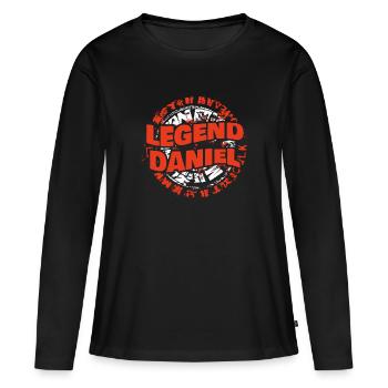 Daniel - Frauen Premium Bio Langarmshirt - Schwarz - Vorne - Julia (174cm)