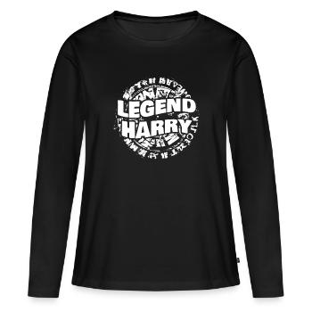 Harceler - T-shirt manches longues Premium bio Femme - noir - Devant - Julia (174cm)