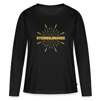Sculpteur sur pierre - T-shirt manches longues Premium bio Femme - noir - Devant - Julia (174cm)