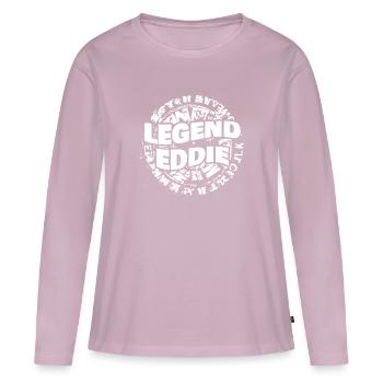 Cadeau pour Eddie - T-shirt manches longues Premium bio Femme - rose poudré - Devant - Julia (174cm)