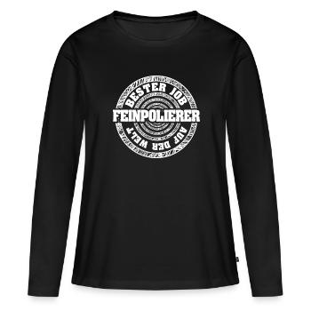 Cadeau pour polisseuse fine - T-shirt manches longues Premium bio Femme - noir - Devant - Julia (174cm)