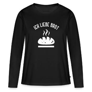 Ich Liebe Brot Bäcker Brotliebe Backen Hobbybäcker - Frauen Premium Bio Langarmshirt - Schwarz - Vorne - Julia (174cm)