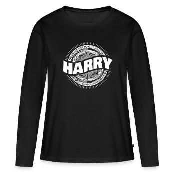 Harceler - T-shirt manches longues Premium bio Femme - noir - Devant - Julia (174cm)