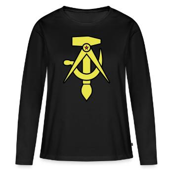 Kommunismus – Hammer, Zirkel, Sichel, Pinsel - Frauen Premium Bio Langarmshirt - Schwarz - Vorne - Julia (174cm)
