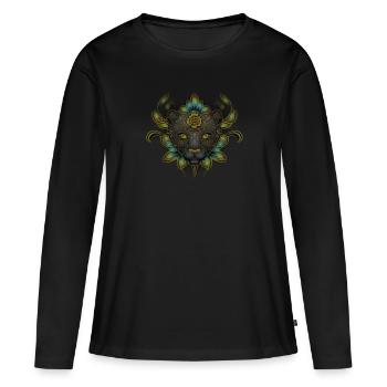 Pepe Panter 2 - T-shirt manches longues Premium bio Femme - noir - Devant - Julia (174cm)