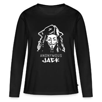 pirate, anonymous ou sparrow - T-shirt manches longues Premium bio Femme - noir - Devant - Julia (174cm)