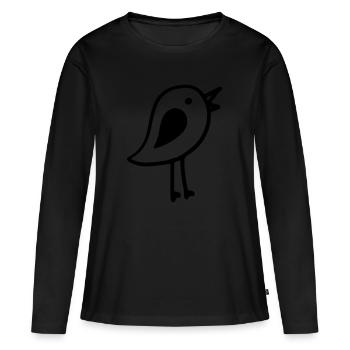Vogel - Frauen Premium Bio Langarmshirt - Schwarz - Vorne - Julia (174cm)