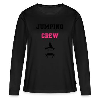 jumping trampolin girl jumpen jump Geschenk - Frauen Premium Bio Langarmshirt - Schwarz - Vorne - Julia (174cm)