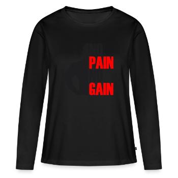 No Pain No Gain - T-shirt manches longues Premium bio Femme - noir - Devant - Julia (174cm)