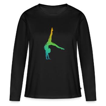 Turnerin in Farbe - Turnen - Turner - Frauen Premium Bio Langarmshirt - Schwarz - Vorne - Julia (174cm)