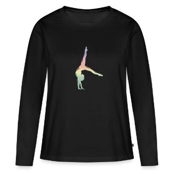 Turnerin Bodenturnen - Frauen Premium Bio Langarmshirt - Schwarz - Vorne - Julia (174cm)