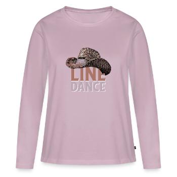 Country Western Line Dance - Frauen Premium Bio Langarmshirt - Altrosa - Vorne - Julia (174cm)