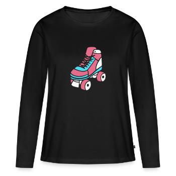 Roller Skate Roller Skates Roller Skates Inline Skating - Women's Premium Organic Long Sleeve Shirt - black - Front - Julia (174cm)