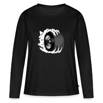 Gib Gummi Auto Burnout qualmender Reifen - Frauen Premium Bio Langarmshirt - Schwarz - Vorne - Julia (174cm)