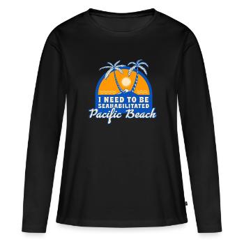 I Need To Be Seahabilitated Pacific Beach Summer - Frauen Premium Bio Langarmshirt - Schwarz - Vorne - Julia (174cm)