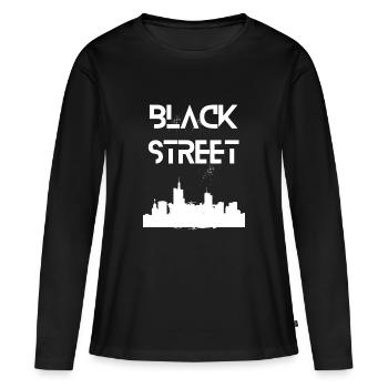 black street - T-shirt manches longues Premium bio Femme - noir - Devant - Julia (174cm)