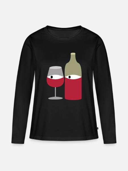 Rotwein - Frauen Premium Bio Langarmshirt - Schwarz
