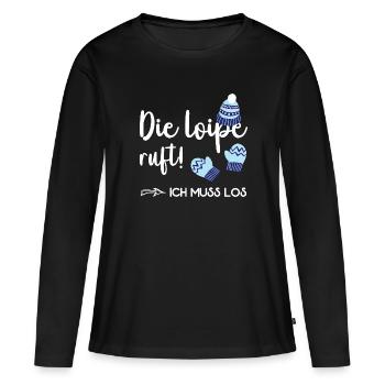 Skilanglauf Langlaufen Skilanglaufen Ski Langlauf - Frauen Premium Bio Langarmshirt - Schwarz - Vorne - Julia (174cm)