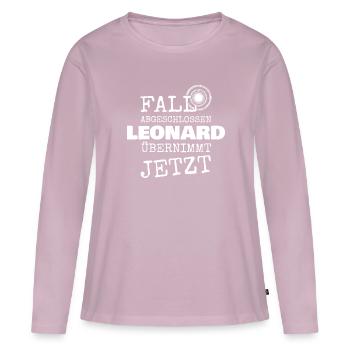 Leonard - T-shirt manches longues Premium bio Femme - rose poudré - Devant - Julia (174cm)