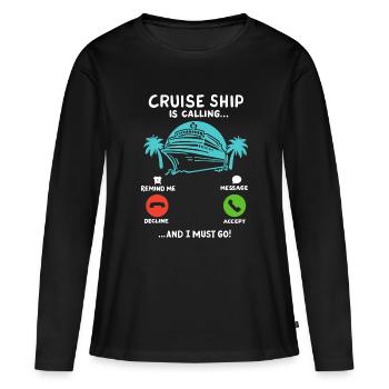 Kreuzfahrt Sommerurlaub - Frauen Premium Bio Langarmshirt - Schwarz - Vorne - Julia (174cm)