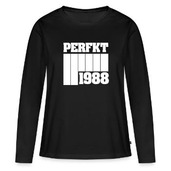 Perfekt 1988 - Frauen Premium Bio Langarmshirt - Schwarz - Vorne - Julia (174cm)