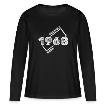 Idée cadeau 1968 - T-shirt manches longues Premium bio Femme - noir - Devant - Julia (174cm)