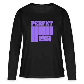 Perfekt 1951 - Frauen Premium Bio Langarmshirt - Schwarz - Vorne - Julia (174cm)