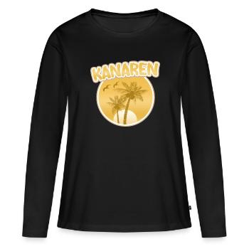 Vacances Îles Canaries - T-shirt manches longues Premium bio Femme - noir - Devant - Julia (174cm)