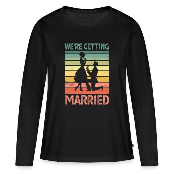 Mariage Mariage - T-shirt manches longues Premium bio Femme - noir - Devant - Julia (174cm)