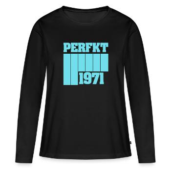 1971 - Women's Premium Organic Long Sleeve Shirt - black - Front - Julia (174cm)