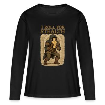 Je roule pour un voleur furtif avec un vase - T-shirt manches longues Premium bio Femme - noir - Devant - Julia (174cm)