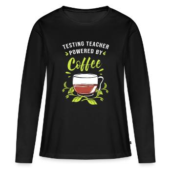 Examen d’enseignant - T-shirt manches longues Premium bio Femme - noir - Devant - Julia (174cm)