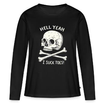 Skull and Bones Toe Fetish - Women's Premium Organic Long Sleeve Shirt - black - Front - Julia (174cm)
