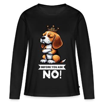 Avant de demander Beagle Beagle Propriétaire de Beagle Beagle Holder - T-shirt manches longues Premium bio Femme - noir - Devant - Julia (174cm)