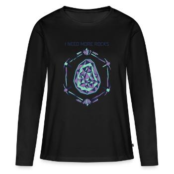 I need more stones - Women's Premium Organic Long Sleeve Shirt - black - Front - Julia (174cm)