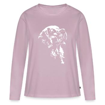 Clumber Spaniel Silhouette Dog Dog Wilsigns - Women's Premium Organic Long Sleeve Shirt - dusky pink - Front - Julia (174cm)