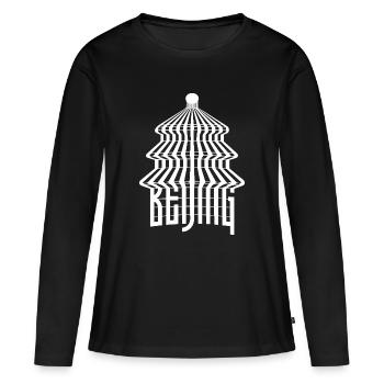 Chine Chine Chine Chine RPC Touristes Zhongguo - T-shirt manches longues Premium bio Femme - noir - Devant - Julia (174cm)