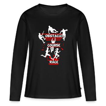 Course d’obstacles – Conception d’obstacles en ligne - T-shirt manches longues Premium bio Femme - noir - Devant - Julia (174cm)