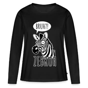 Zebra Bro - Un Zebruh ! - T-shirt manches longues Premium bio Femme - noir - Devant - Julia (174cm)