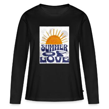 summer of love - Women's Premium Organic Long Sleeve Shirt - black - Front - Julia (174cm)