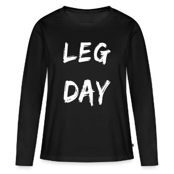 Muscu leg day - T-shirt manches longues Premium bio Femme - noir - Devant - Julia (174cm)