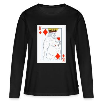 King of Diamonds – Funny Playing Card - Women's Premium Organic Long Sleeve Shirt - black - Front - Julia (174cm)