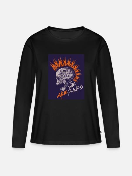 We are punks - Frauen Premium Bio Langarmshirt - Schwarz