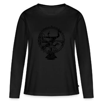 Shiva Hip-Hop - T-shirt manches longues Premium bio Femme - noir - Devant - Julia (174cm)