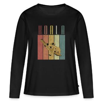 Koala - Frauen Premium Bio Langarmshirt - Schwarz - Vorne - Julia (174cm)